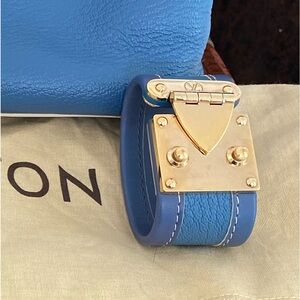 LOUIS VUITTON Blue Suhali Leather Koala Bracelet